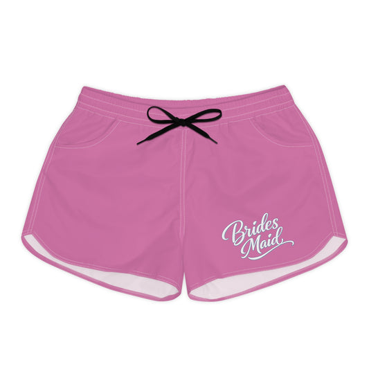 Bridesmaid Pink Lounge Shorts — 'Brides Maid' Bachelorette Party Sleepwear