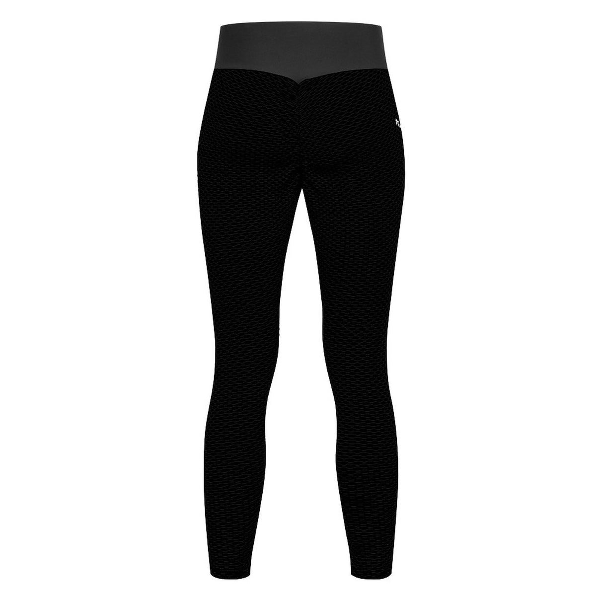 Black Honeycomb Textured Yoga Pants for Women