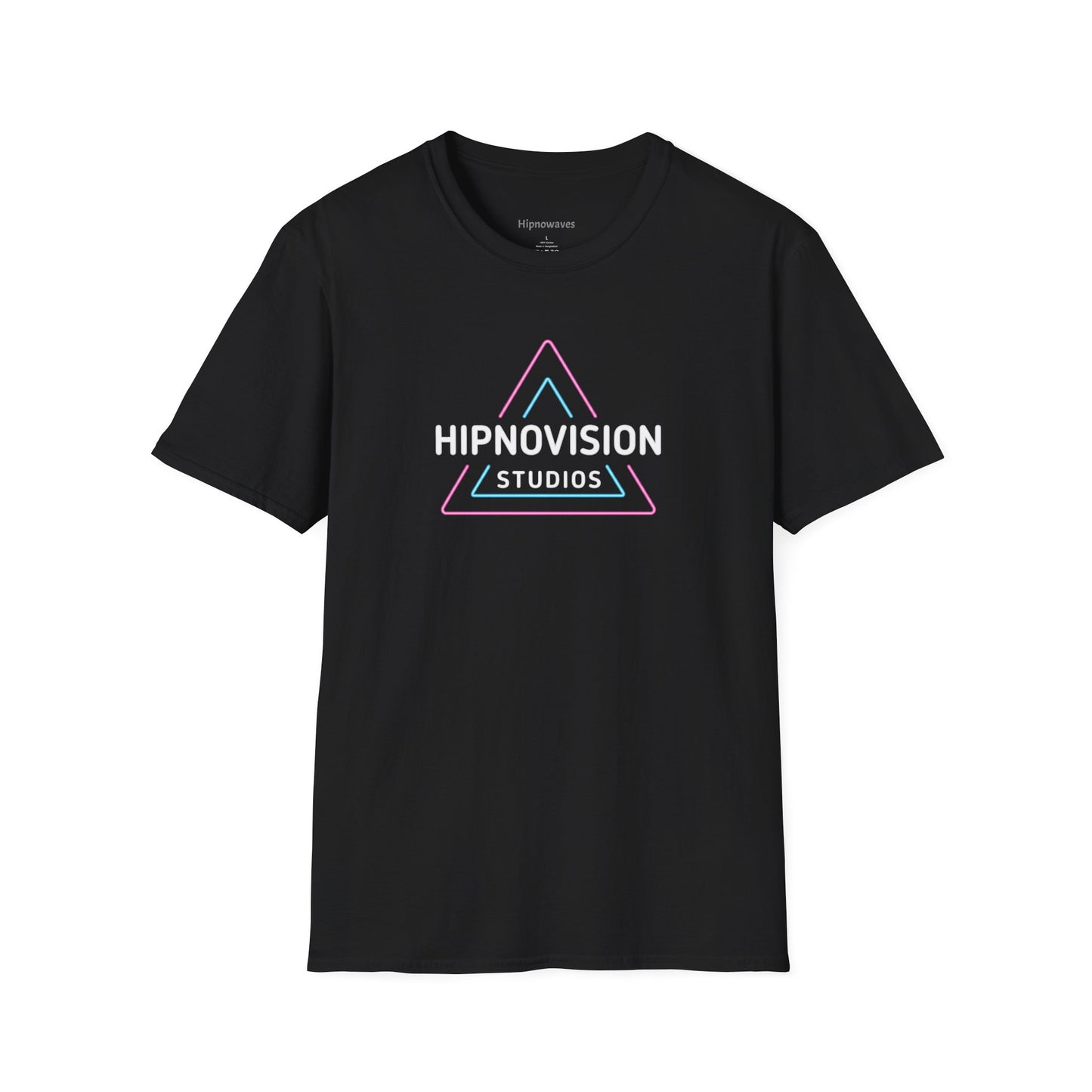 Hipnovision Neon Triangle T-Shirt — Pastel Pink & Blue Geometric Tee
