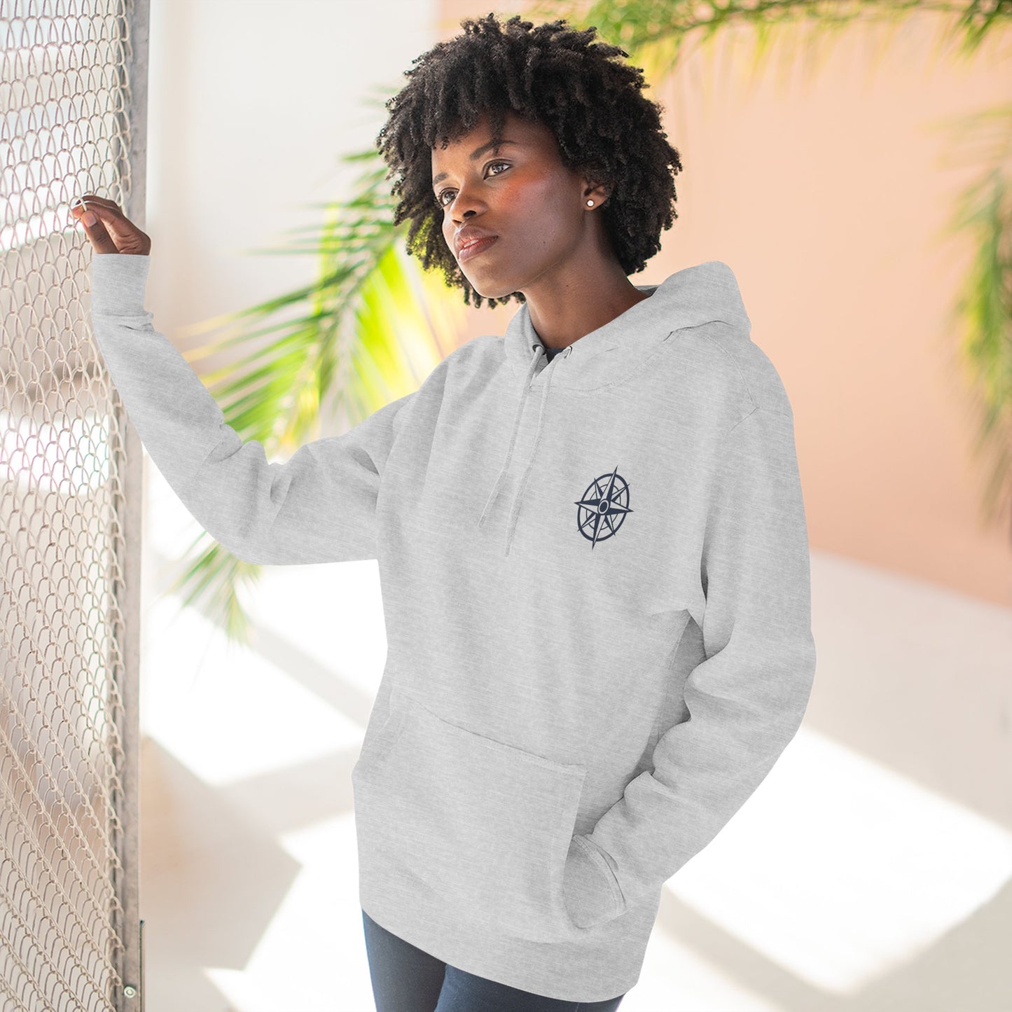 Anchor The Feeling Hoodie — Nautical Anchor Graphic Fleece Pullover