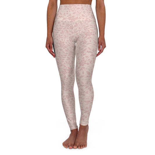 Elegant High Waisted Yoga Leggings - Floral Design for Comfort and Style