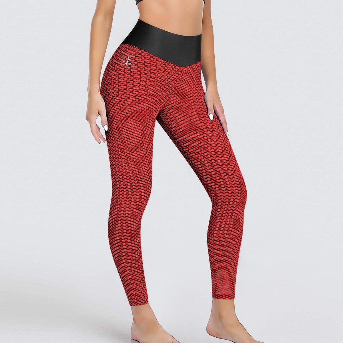 Custom Printed Honeycomb Textured Yoga Pants for Women (All-Over Printing)