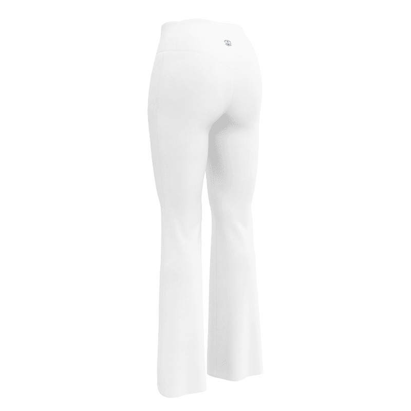 White Flare Leggings - High Waisted Yoga Pants with Pockets | Hipnowaves