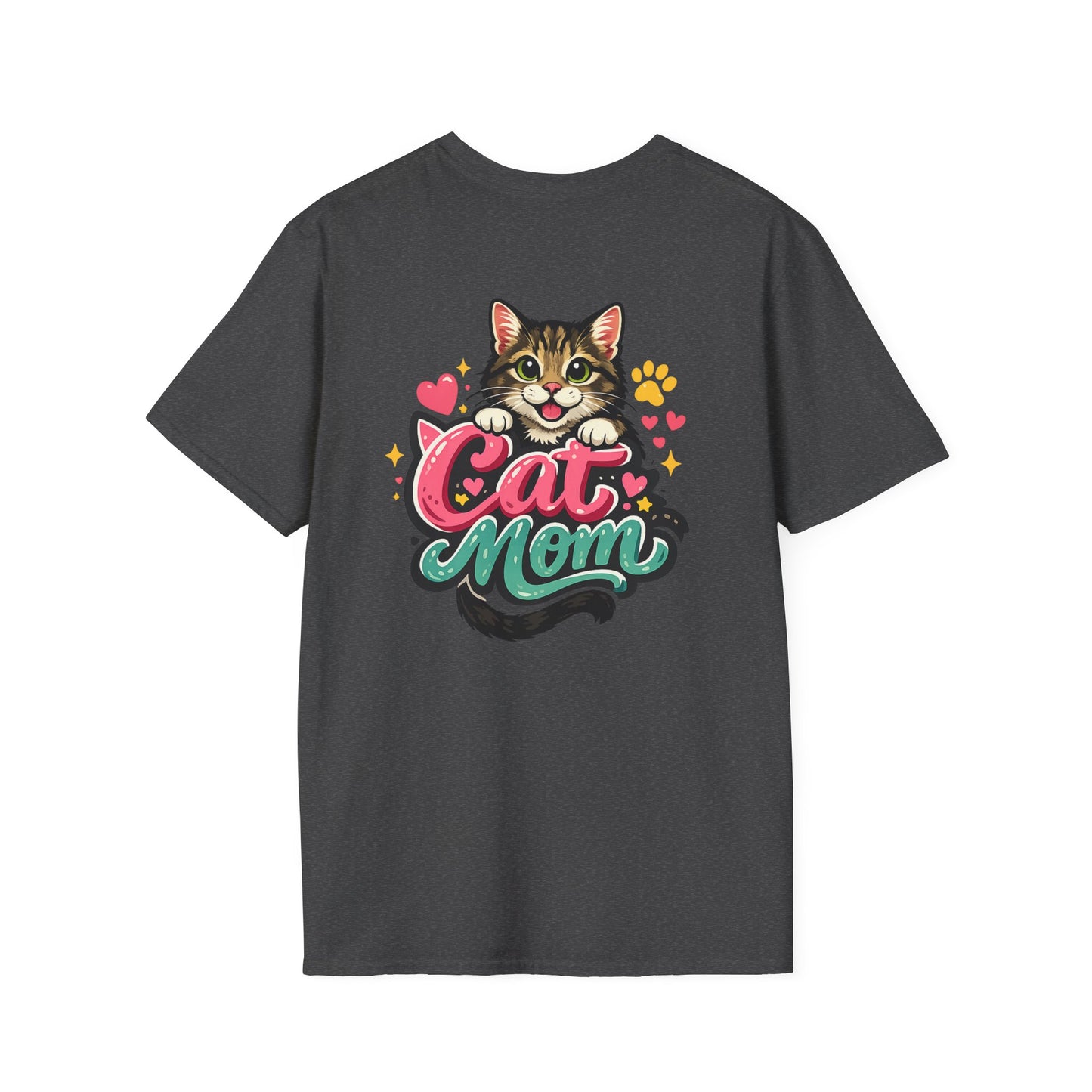 Cat Mom T-Shirt — Cute Retro Script Logo Tee for Cat Lovers