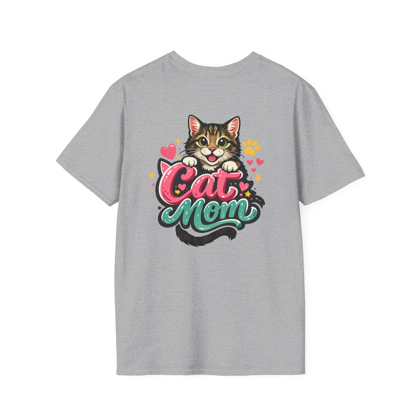 Cat Mom T-Shirt — Cute Retro Script Logo Tee for Cat Lovers