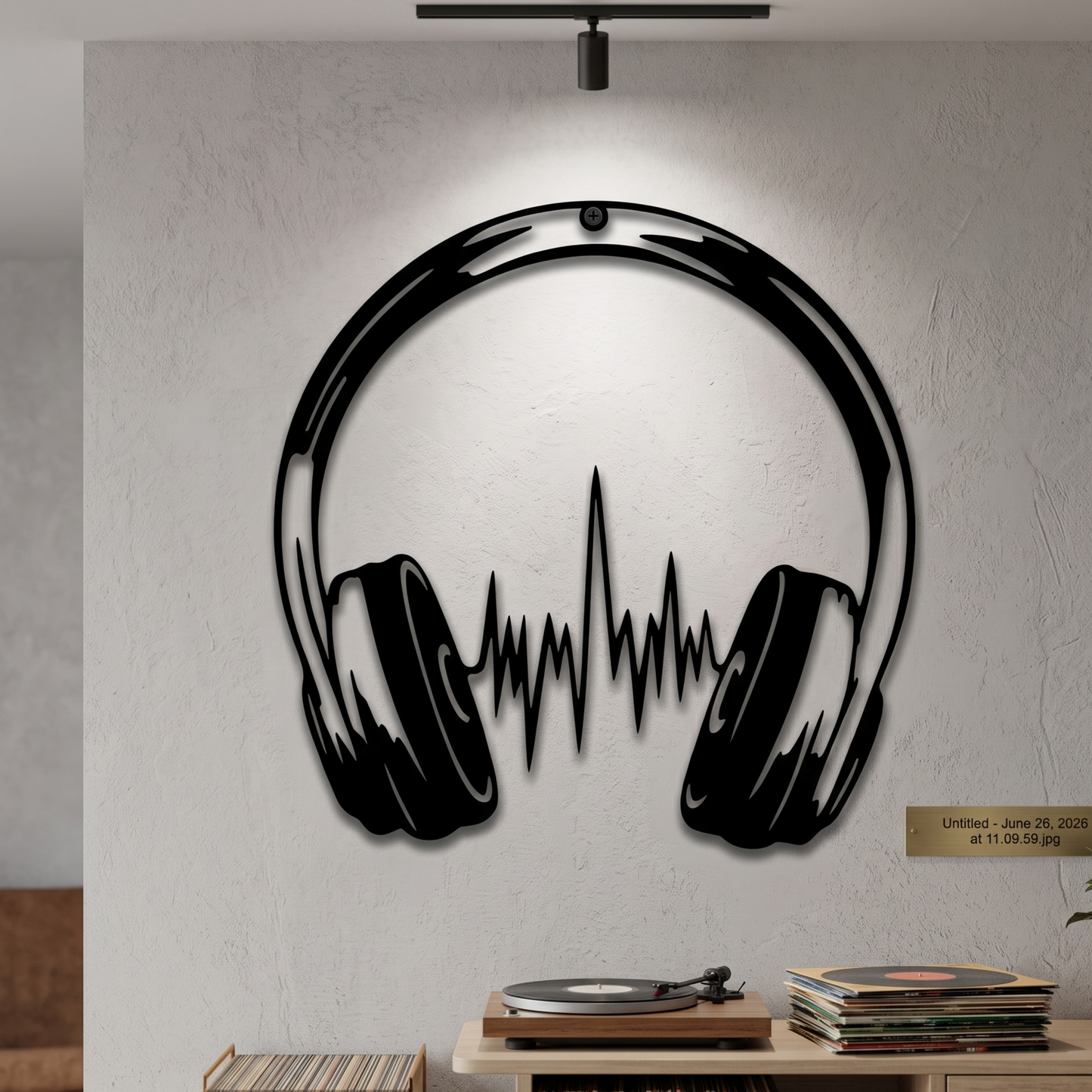 3D Print Wall Art — Headphones Sound Wave | 10x10 in