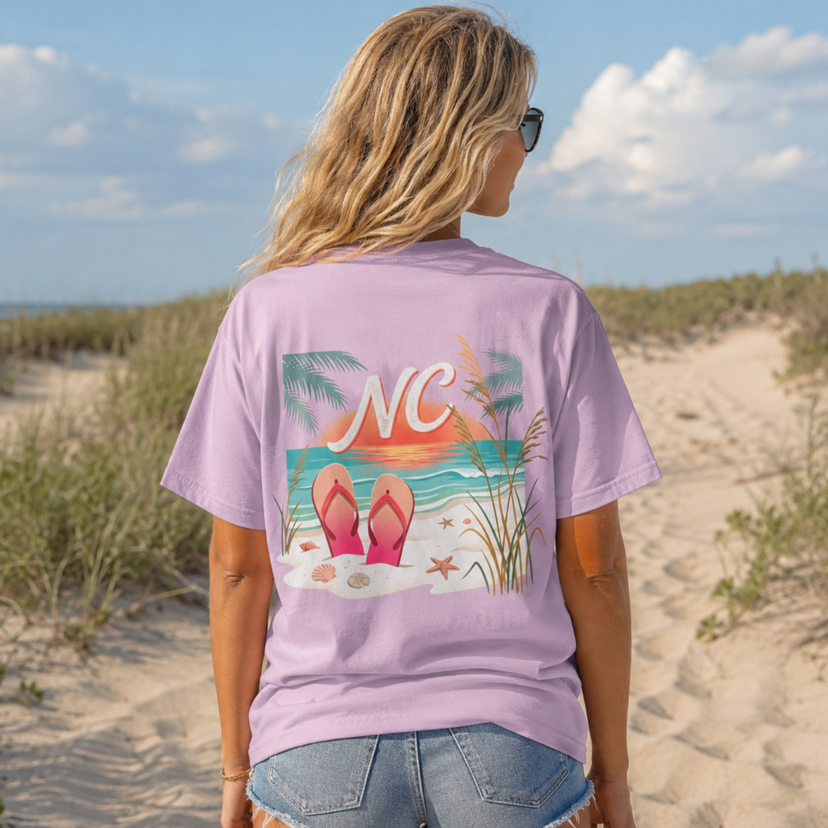 NC Beach Flip-Flop T-Shirt — Coastal Vacation Tee