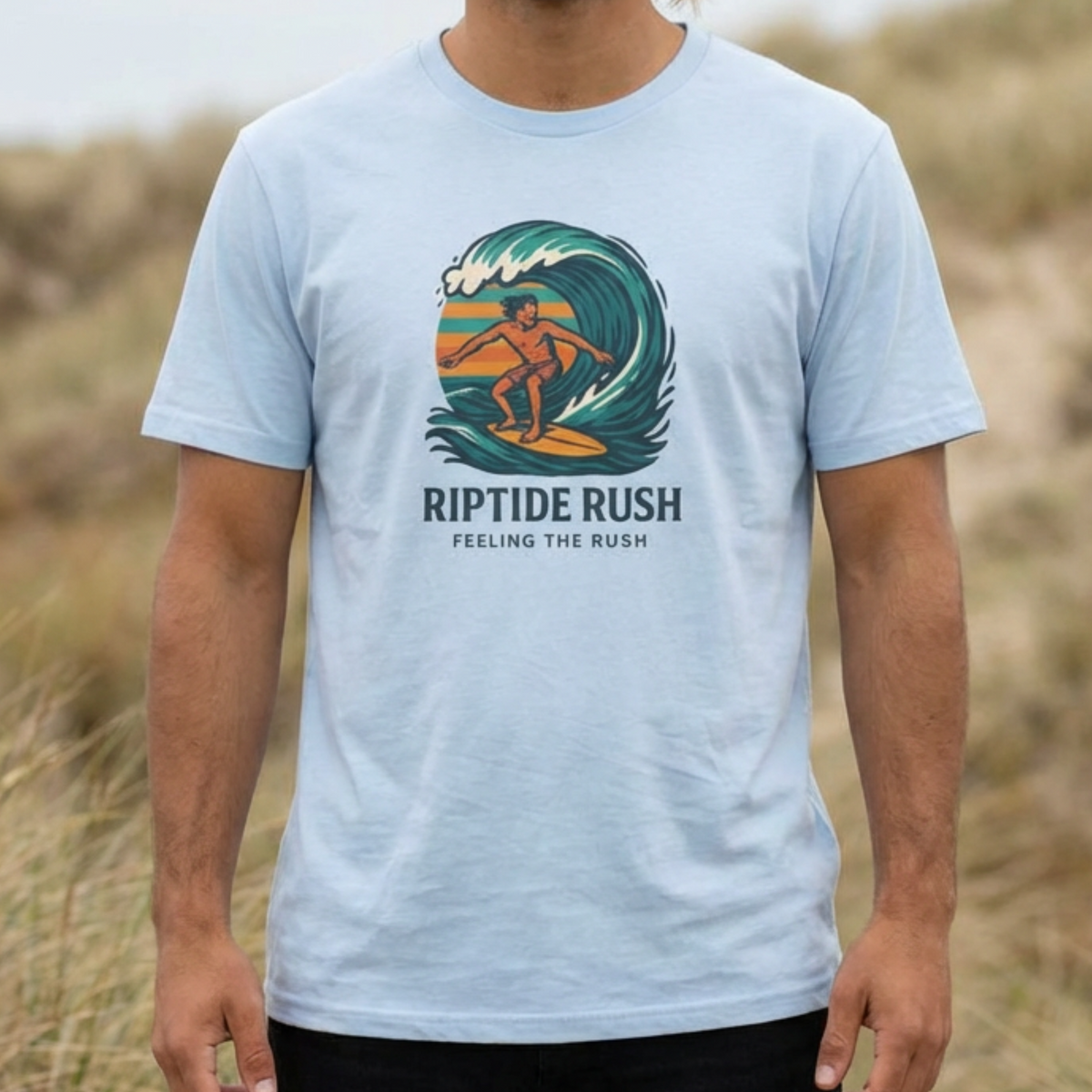 Unisex Surfing T-Shirt - Riptide Rush, Beachwear, Casual Apparel, Gift for Surfers, Summer Vibe