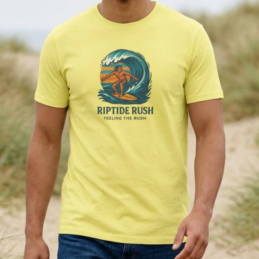 Unisex Surfing T-Shirt - Riptide Rush, Beachwear, Casual Apparel, Gift for Surfers, Summer Vibe