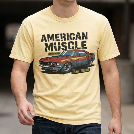 American Muscle T-Shirt, Unisex Garage Tee, Vintage Car Apparel, Auto Enthusiast Gift, Classic Car Clothing