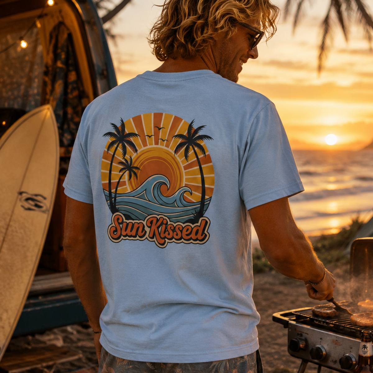 Sun Kissed T-Shirt — Nautical 'NC' Chest Logo