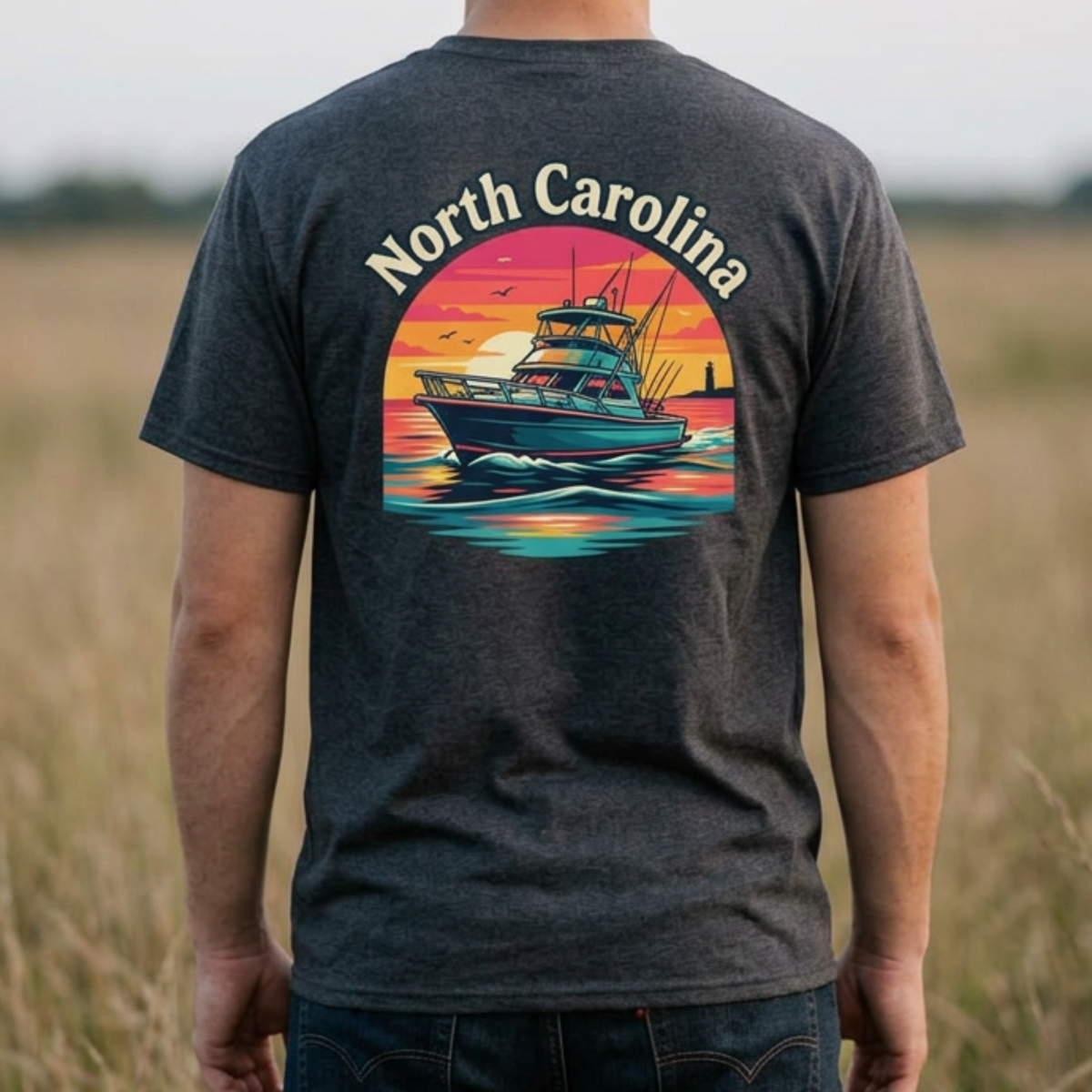 North Carolina Vintage Sunset Coastal Tee
