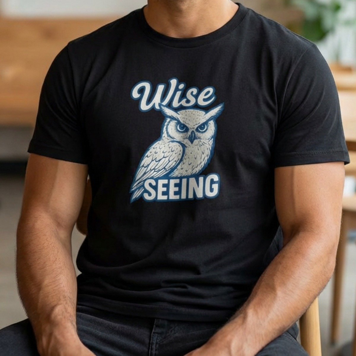 Wise Seeing Owl T-Shirt — Vintage Owl Graphic Tee