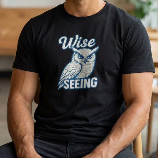 Wise Seeing Owl T-Shirt — Vintage Owl Graphic Tee