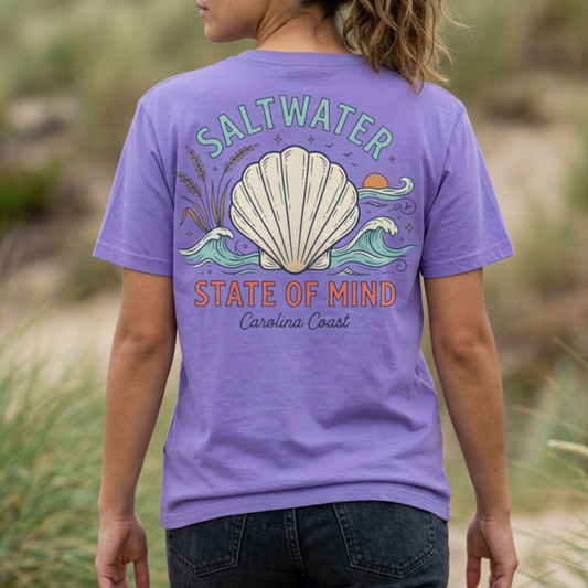 Saltwater State of Mind T-Shirt — Seashell Beach Tee