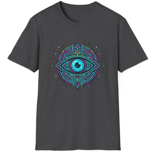 Mystic Third Eye T-Shirt — Neon Geometric Spiritual Graphic Tee