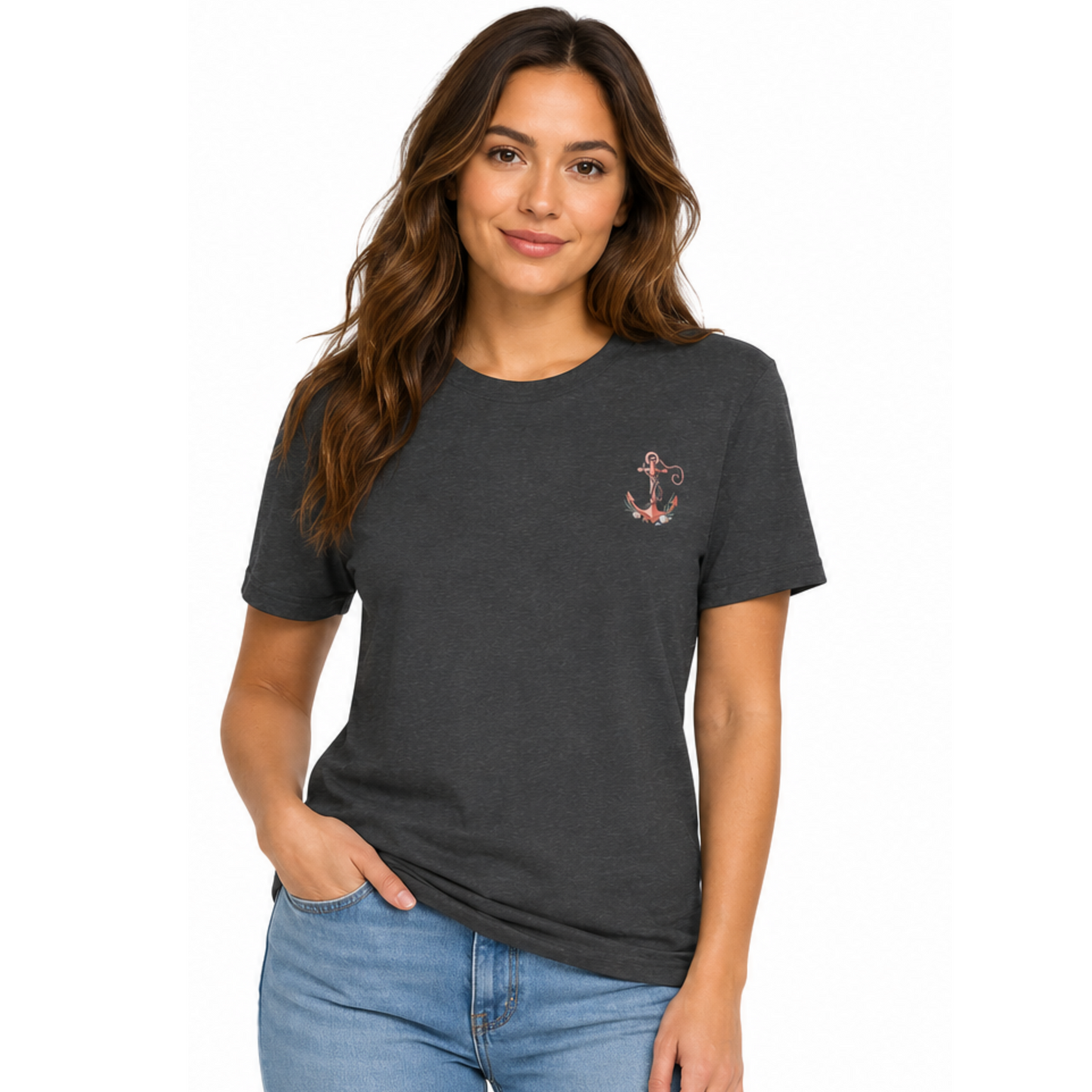 Anchor Monogram T-Shirt — Nautical Initials Beach Tee