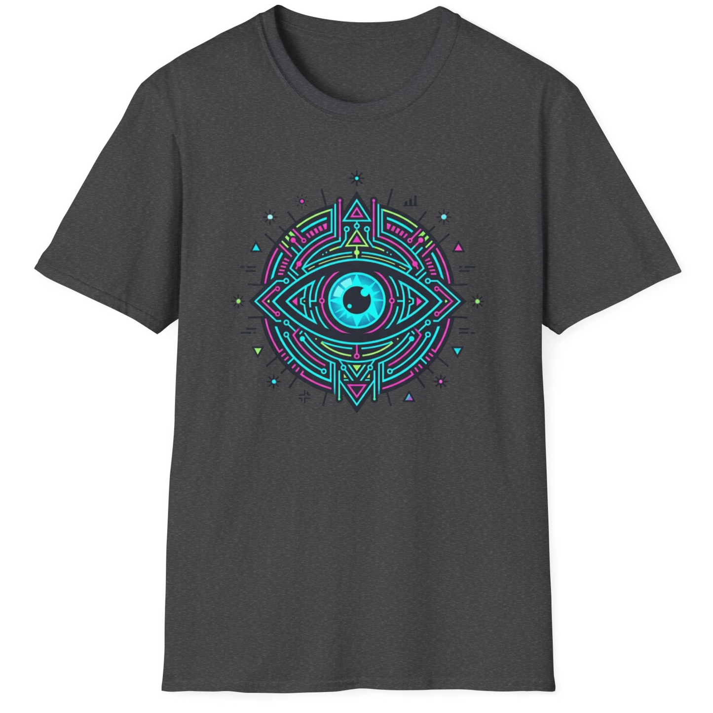 Mystic Third Eye T-Shirt — Neon Geometric Spiritual Graphic Tee