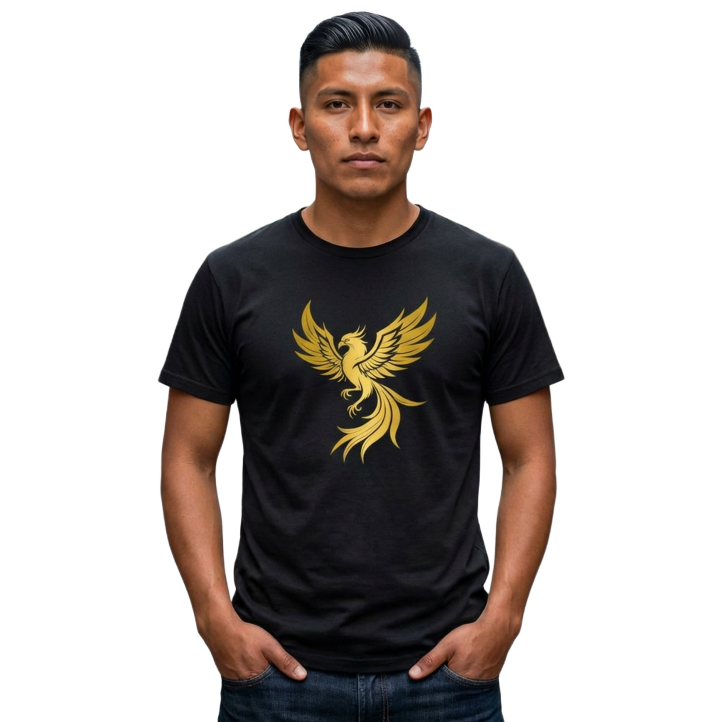 Gold Phoenix Tee – Mythical Firebird Graphic T-Shirt