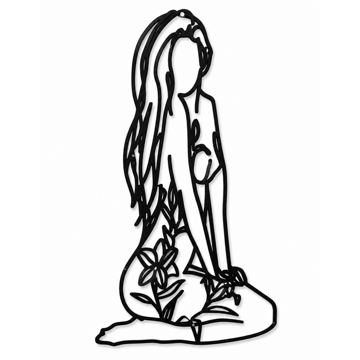 Minimalist Floral Silhouette Wall Art – Modern Female Line Art