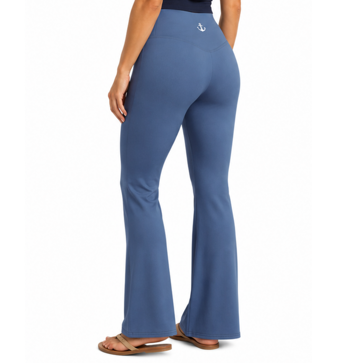 Kashmir Blue Flare Leggings — High Waist Yoga Pants | Hipnowaves