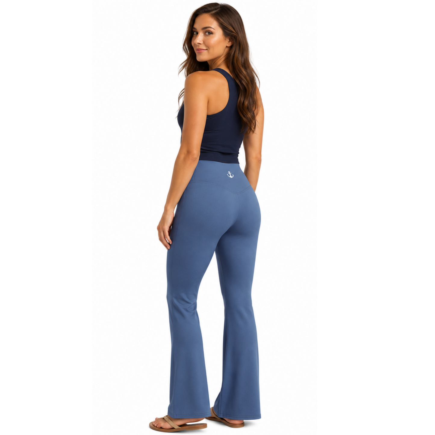 Kashmir Blue Flare Leggings — High Waist Yoga Pants | Hipnowaves