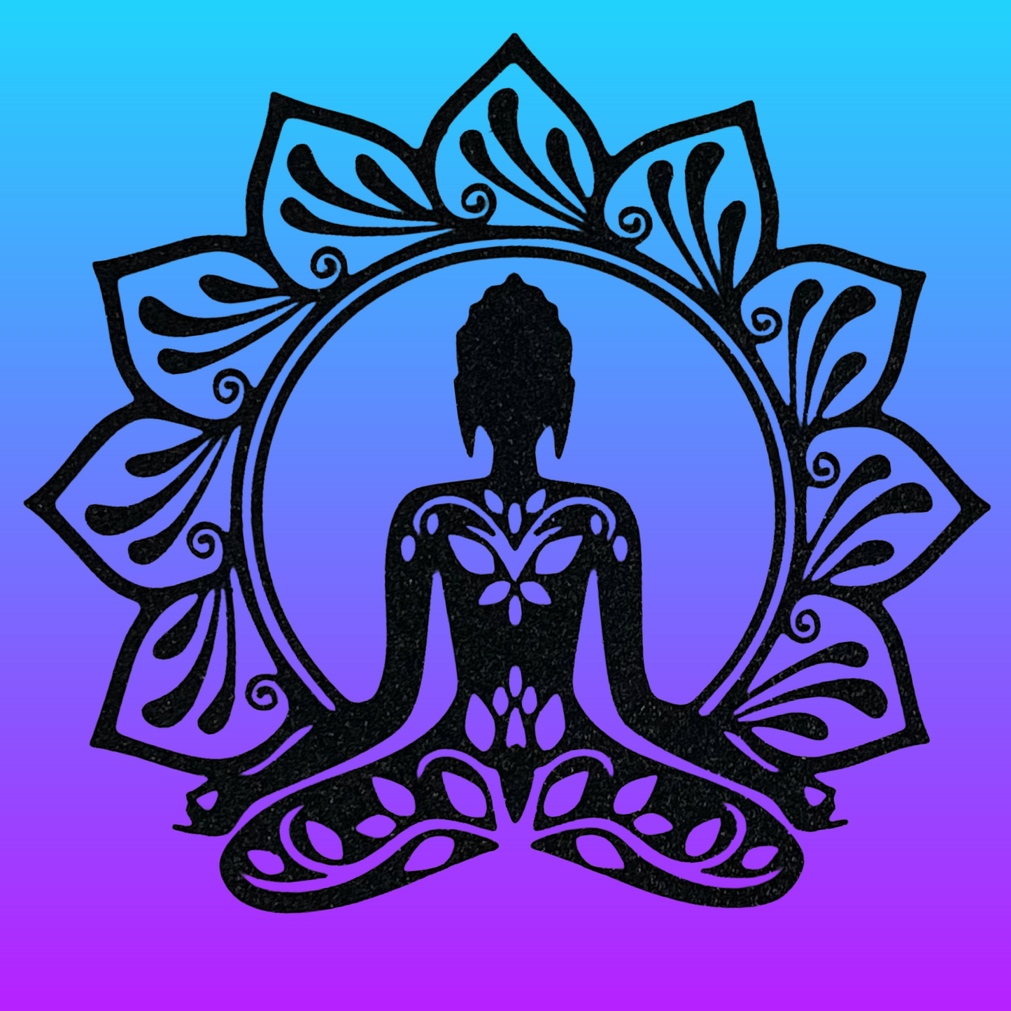 3D Printed Meditating Buddha Lotus Mandala Wall Art