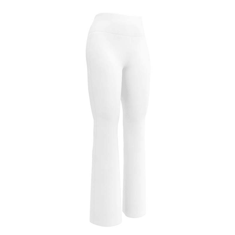 White Flare Leggings - High Waisted Yoga Pants with Pockets | Hipnowaves