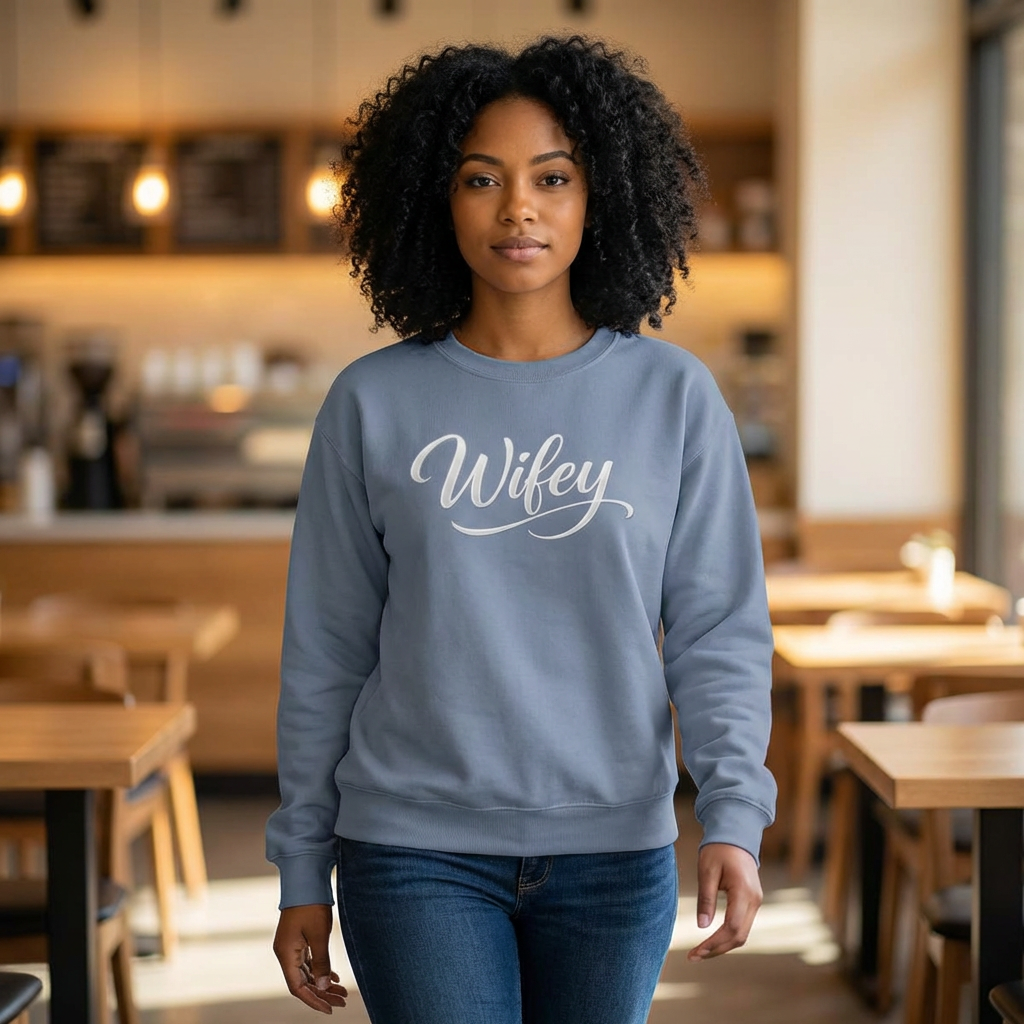 Wifey Crewneck Sweatshirt — Cozy Bridal Pullover for Newlyweds & Bachelorette Gifts