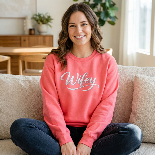 Wifey Crewneck Sweatshirt — Cozy Bridal Pullover for Newlyweds & Bachelorette Gifts