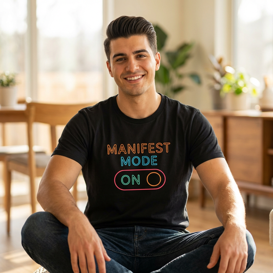 Manifest Mode Unisex Softstyle T-Shirt, Motivational Tee, Law of Attraction Shirt, Gifts for Dreamers, Self-Care Apparel