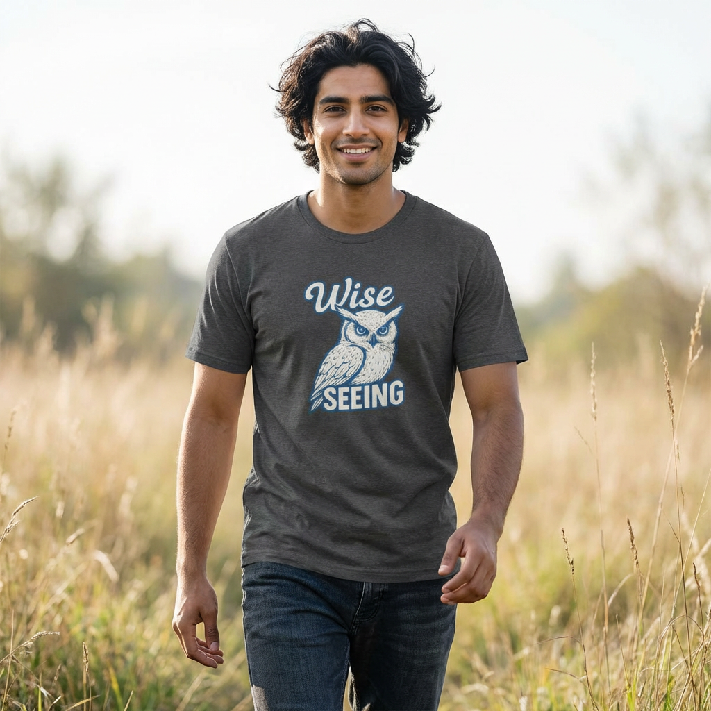 Wise Seeing Owl T-Shirt — Vintage Owl Graphic Tee