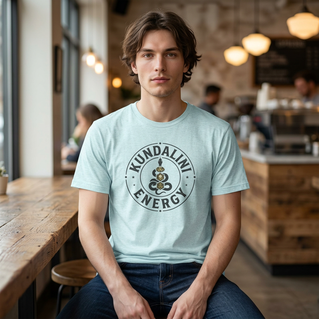 Kundalini Energy T-Shirt — Spiritual Yoga Tee with Chakra Serpent Emblem