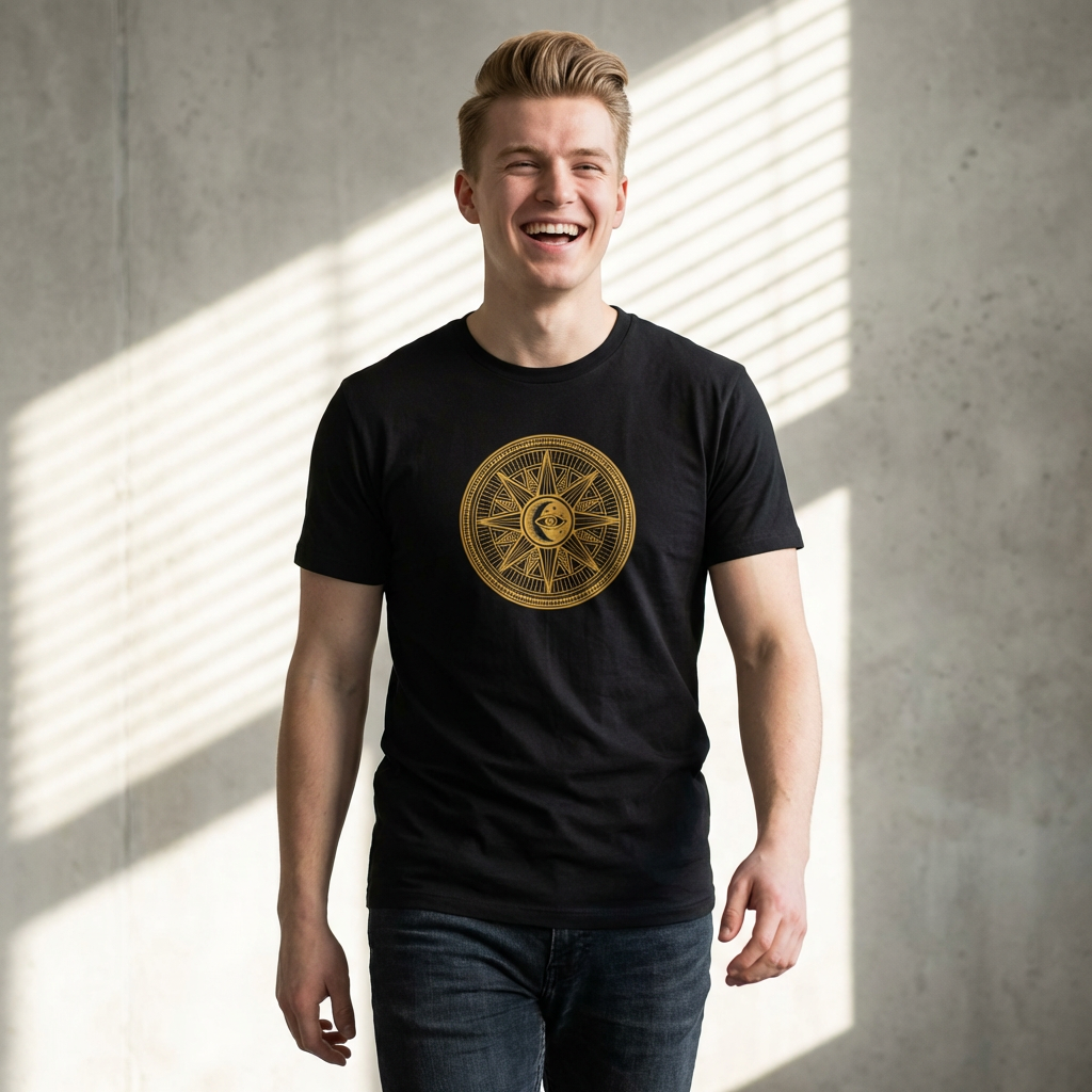 The All-Seeing Meridian T-Shirt — Sun & Moon Graphic