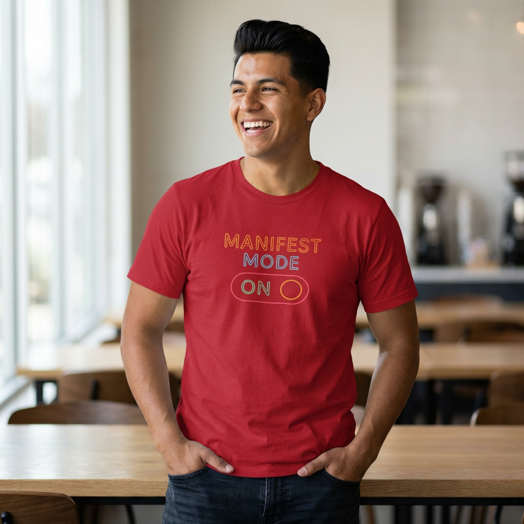 Manifest Mode Unisex Softstyle T-Shirt, Motivational Tee, Law of Attraction Shirt, Gifts for Dreamers, Self-Care Apparel