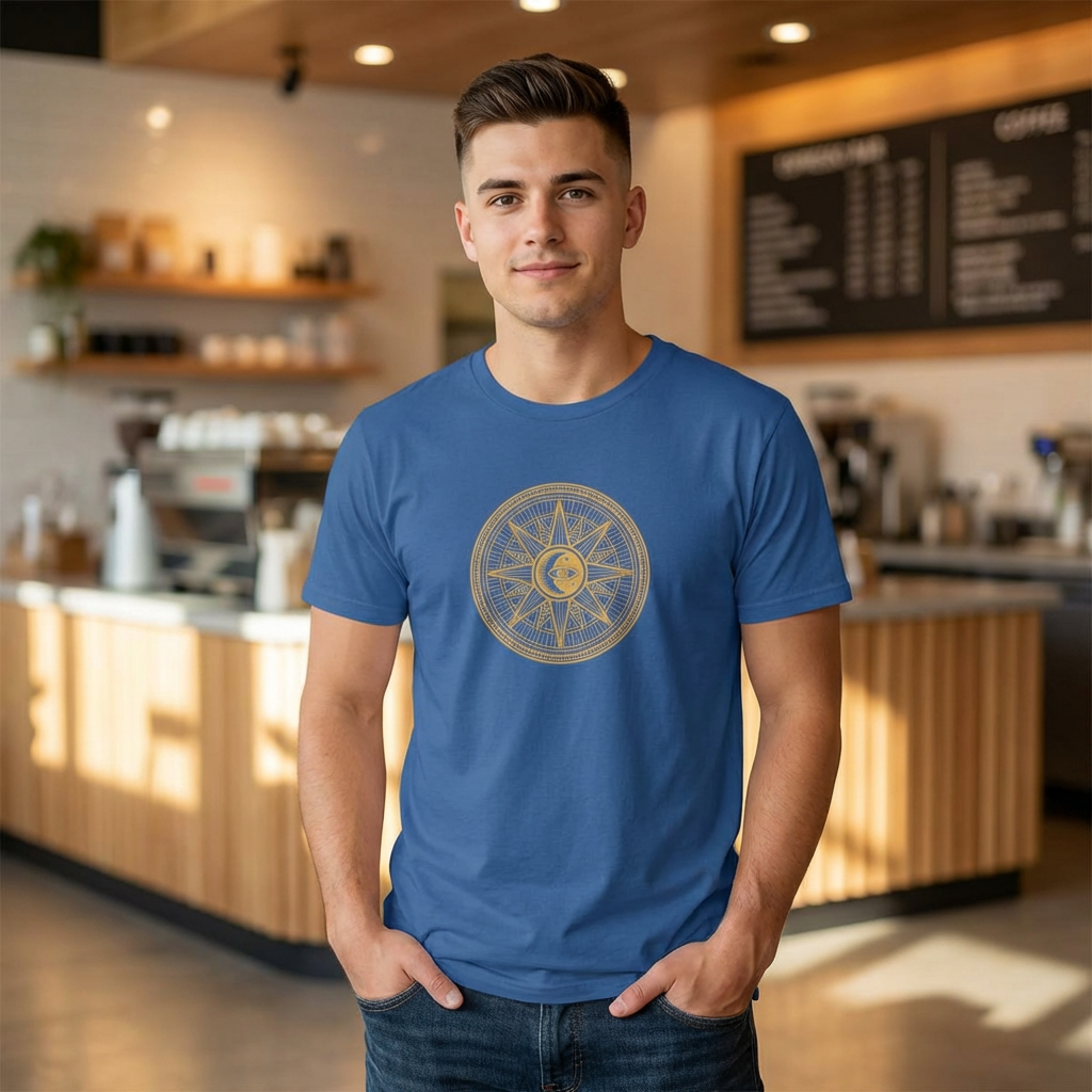 The All-Seeing Meridian T-Shirt — Sun & Moon Graphic