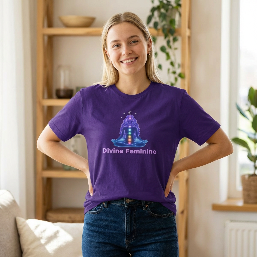 Divine Feminine Unisex Tee - Spiritual Apparel for Empowerment, Self-Care Gift, Meditation Wear, Yoga Top, Birthday Present