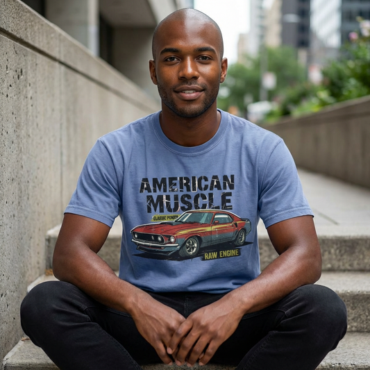 American Muscle T-Shirt, Unisex Garage Tee, Vintage Car Apparel, Auto Enthusiast Gift, Classic Car Clothing