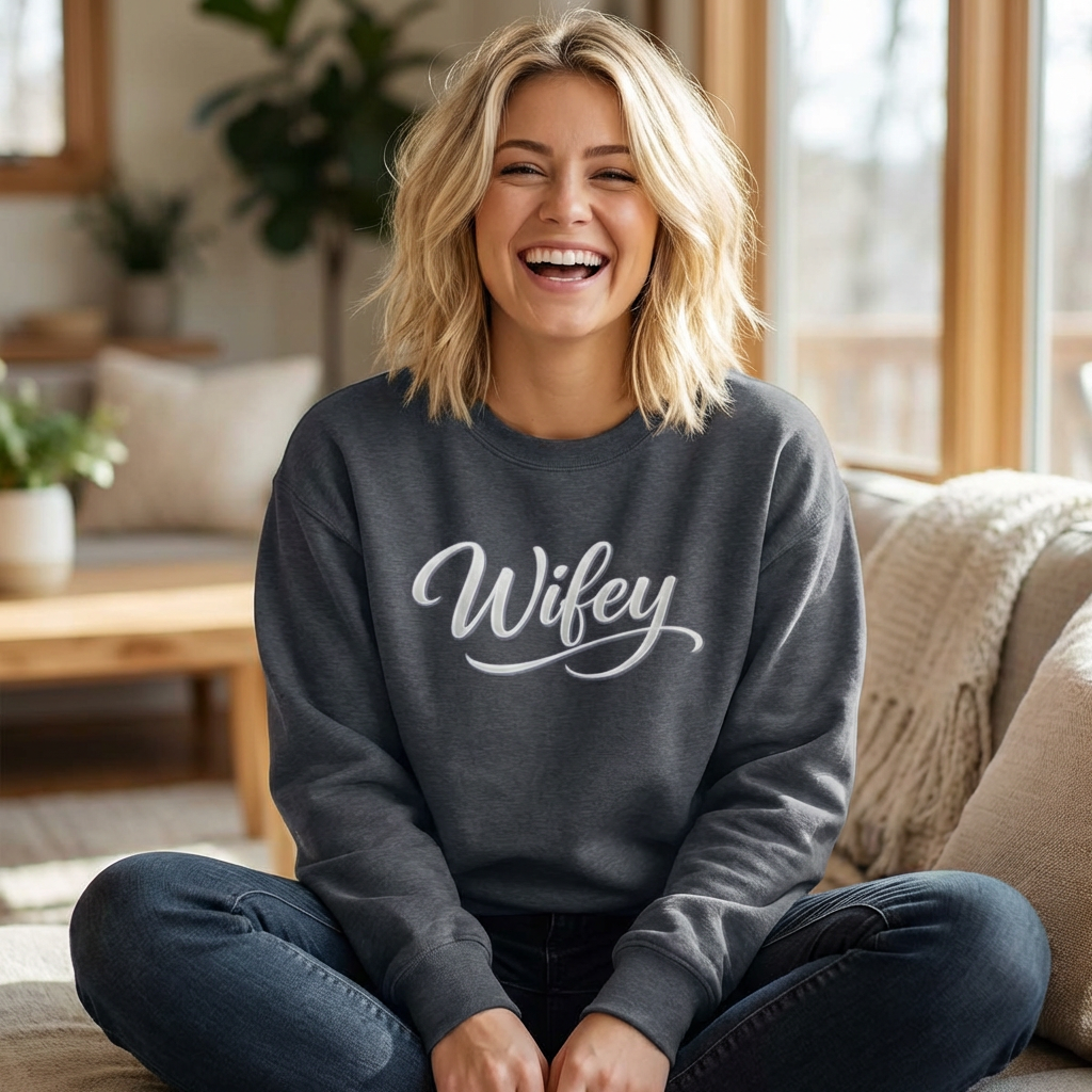 Wifey Crewneck Sweatshirt — Cozy Bridal Pullover for Newlyweds & Bachelorette Gifts