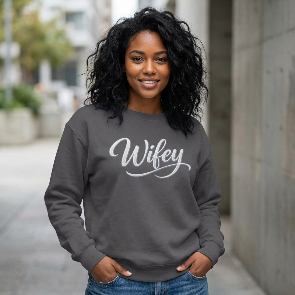 Wifey Crewneck Sweatshirt — Cozy Bridal Pullover for Newlyweds & Bachelorette Gifts
